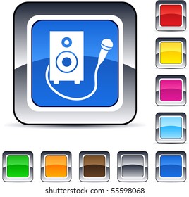 Karaoke glossy square web buttons.