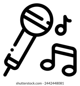 karaoke icon in dashed line style