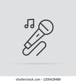 Karaoke-Symbol im flachen Stil einzeln auf grauem Hintergrund. Für Ihr Design, Logo.Vektorgrafik.