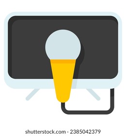 icono de karaoke con estilo plano y base perfecta de píxeles. Adecuado para el diseño de sitios web, logotipo, aplicación e interfaz de usuario. En función del tamaño del icono en general, se puede reducir.