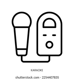 karaoke icon. Line Art Style Design Isolated On White Background