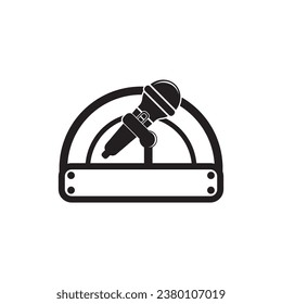 Karaoke icon logo vector illustration design template