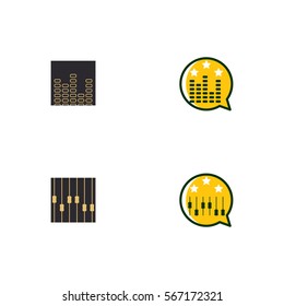 Karaoke Icon Logo Vector Set Element