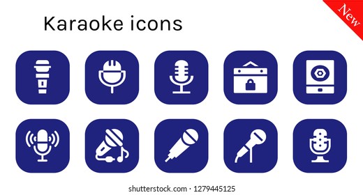  karaoke icon set. 10 filled karaoke icons. Simple modern icons about  - Microphone, Event, Sing, Karaoke