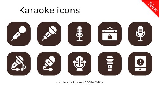 karaoke icon set. 10 filled karaoke icons.  Simple modern icons about  - Microphone, Event, Sing