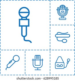 Karaoke icon. set of 6 karaoke outline icons such as microphone