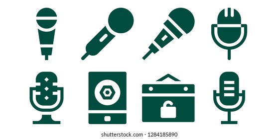  karaoke icon set. 8 filled karaoke icons. Simple modern icons about  - Microphone, Event