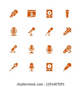 karaoke icon set. Collection of 16 filled karaoke icons included Karaoke, Event, Microphone, Mic