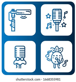 Karaoke Icon Set. Kollektion von Mikrofon, Singen von Symbolen
