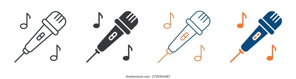 Conjunto de iconos de karaoke Colección de estilo múltiple