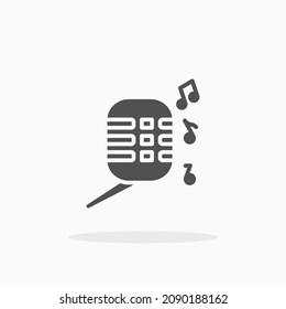 Icono de karaoke. Estilo sólido o glifo. Ilustración vectorial. Disfruta de este icono para tu proyecto.
