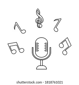 Karaoke icon vector set. music illustration sign collection. singing symbol.