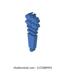 Karaoke isometric left top view 3D icon