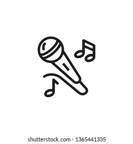 Karaoke line icon. Singing, microphone, concert. Celebration concept. Vector illustration can be used for topics like party, entertainment, hobby