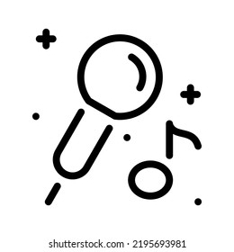 Karaoke line symbol, vector editable stroke icon for user interface.