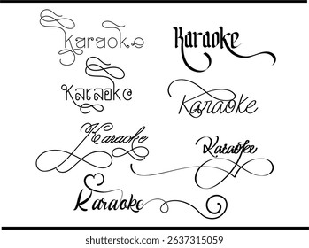 Karaoke Logo: Calligraphy Alphabet Monogram Vector Art for Music Entertainment