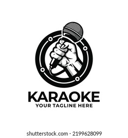 Karaoke logo design vector illustration