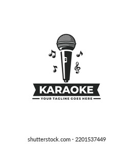 Karaoke logo design vector illustration