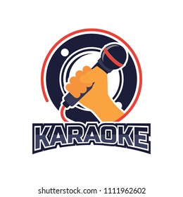 karaoke logo, vector illustration