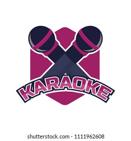 karaoke logo, vector illustration