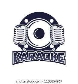 karaoke logo, vector illustration