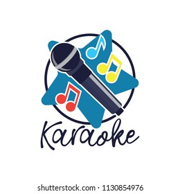 karaoke logo, vector illustration