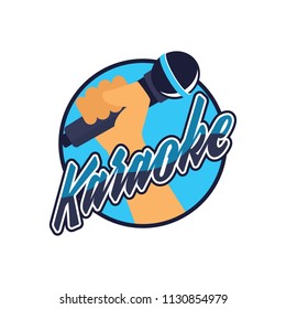 karaoke logo, vector illustration