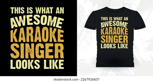 Karaoke Lover Funny Guitarist Guitar Player Musician Music Bass Retro Vintage Musician T-Shirt Design