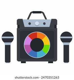 Karaoke machine for adult vector cartoon illustration isolated on a white background.