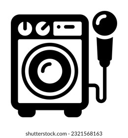 Karaoke Machine Glyph Icon. Perfect for Graphic Design, Mobile, UI, and Web Masterpieces