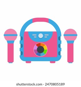 Karaoke machine for kids vector cartoon illustration isolated on a white background.