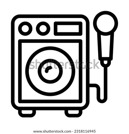karaoke machine line style icon, vector icon can be used for mobile, ui, web