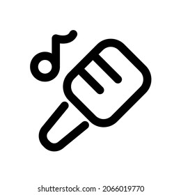 Karaoke mic line icon with editable strokes