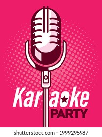 karaoke mic pink color poster