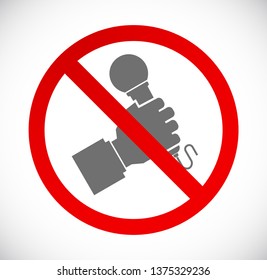 karaoke microphone forbidden sign