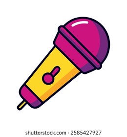 A karaoke microphone icon about rock and roll singing