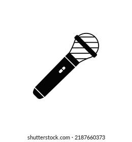 Karaoke, microphone icon in black flat glyph, filled style isolated on white background