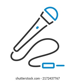 Karaoke Microphone Icon. Editable Bold Outline With Color Fill Design. Vector Illustration.