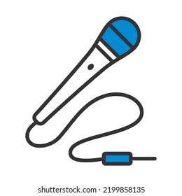 Karaoke Microphone Icon. Editable Bold Outline With Color Fill Design. Vector Illustration.