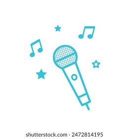 Karaoke microphone  icon. Isolated on white background. 