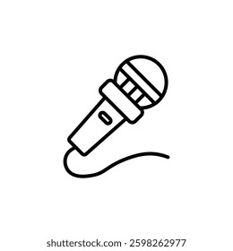 Karaoke microphone icon isolated on white background