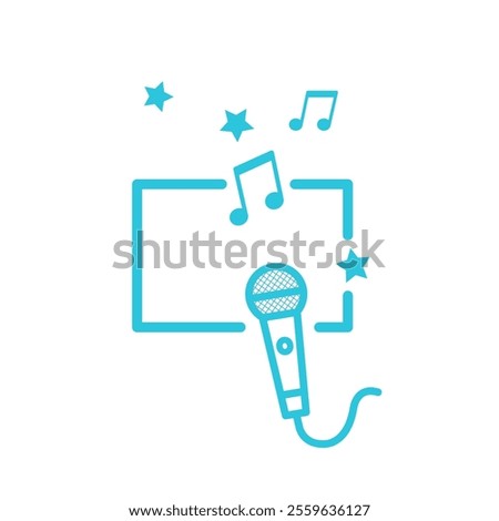 Karaoke microphone  icon. Isolated on white background. 