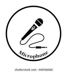 Karaoke microphone  icon. Thin circle design. Vector illustration.