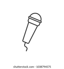 Karaoke microphone line icon. 