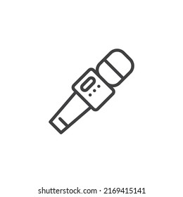 Karaoke microphone line icon. linear style sign for mobile concept and web design. Microphone outline vector icon. Symbol, logo illustration. Vector graphics