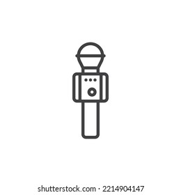 Icono de línea de micrófono de karaoke. signo de estilo lineal para concepto móvil y diseño web. Icono vector de contorno de micrófono de parte. Símbolo, ilustración del logotipo. Gráficos vectoriales