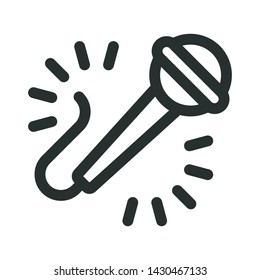 karaoke microphone - minimal line web icon. simple vector illustration. concept for infographic, website or app.