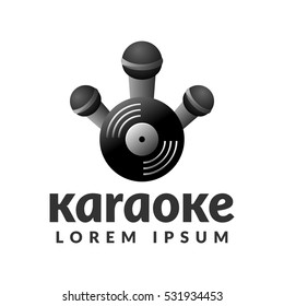 Karaoke, Microphone, Music Icon. Mic, Note Icon. Karaoke Logo. Microphone vector. Recording studio logo.