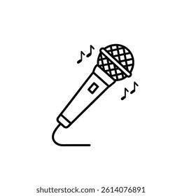 Karaoke, Microphone, Music, Singer Line Icon. vector illustration