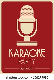 Karaoke Microphone retro poster